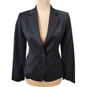 et vous Sizez 36 (US 4) Black with Gray Pinstripe Single Button Blazer